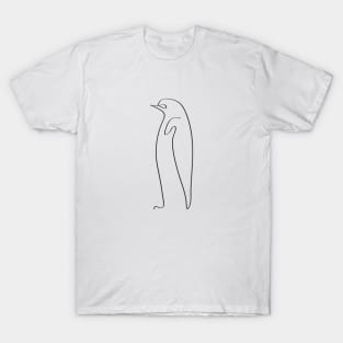 Line Art Penguin Silhouette T-Shirt